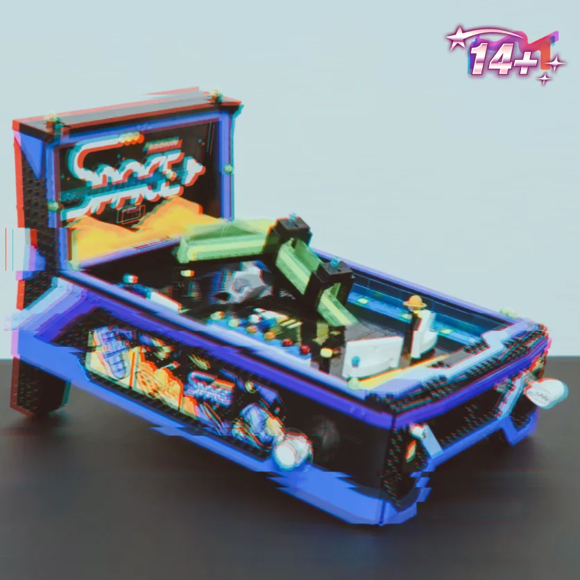 2274pcs Street Pinball Game Machine Tabletop Game Retro Gaming Console Pinball Machine Building Blocks Model Toys Birthday Gifts