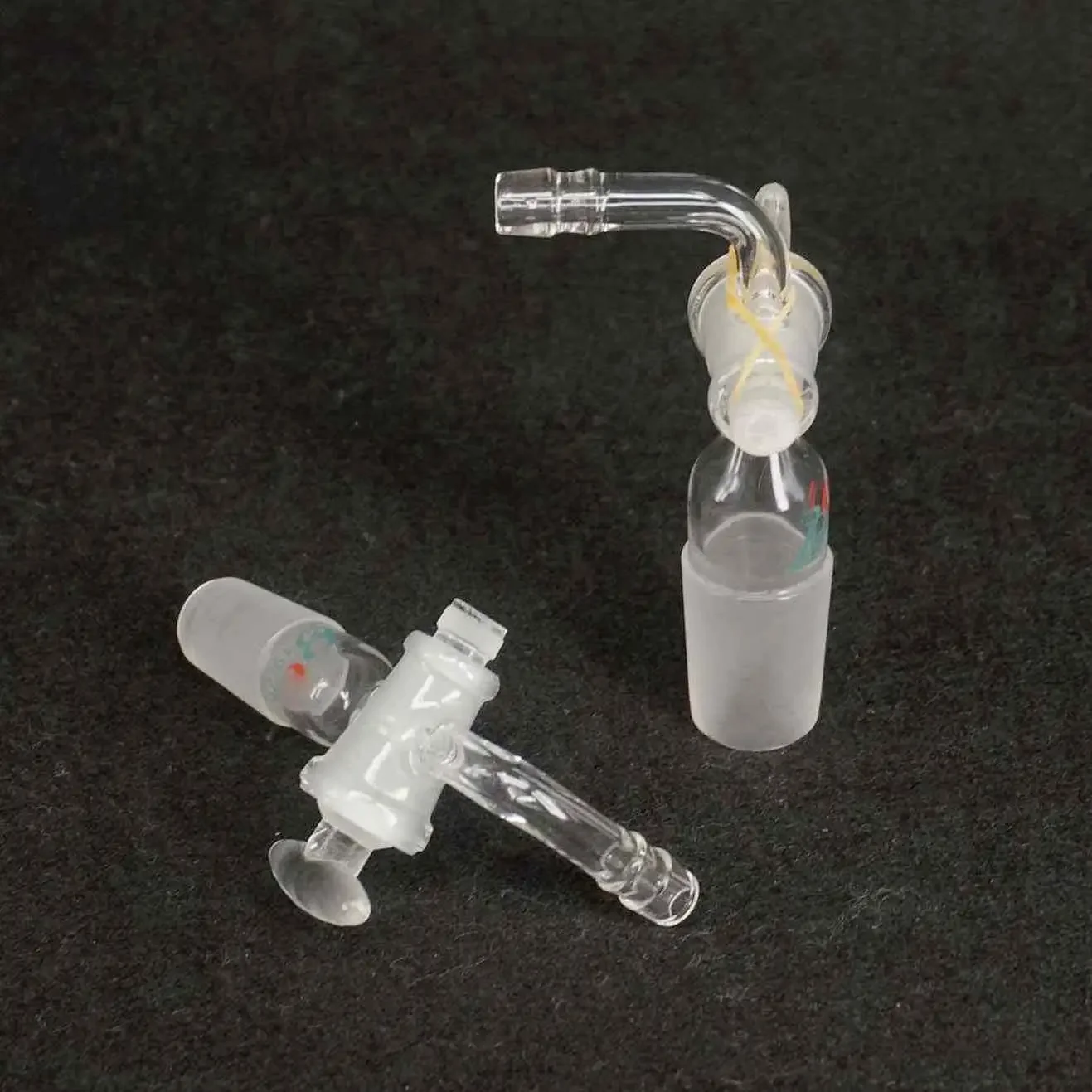 14/23 19/26 24/29 29/32 조인트 랩 90 도 어댑터, 유리 마개 제품 포함