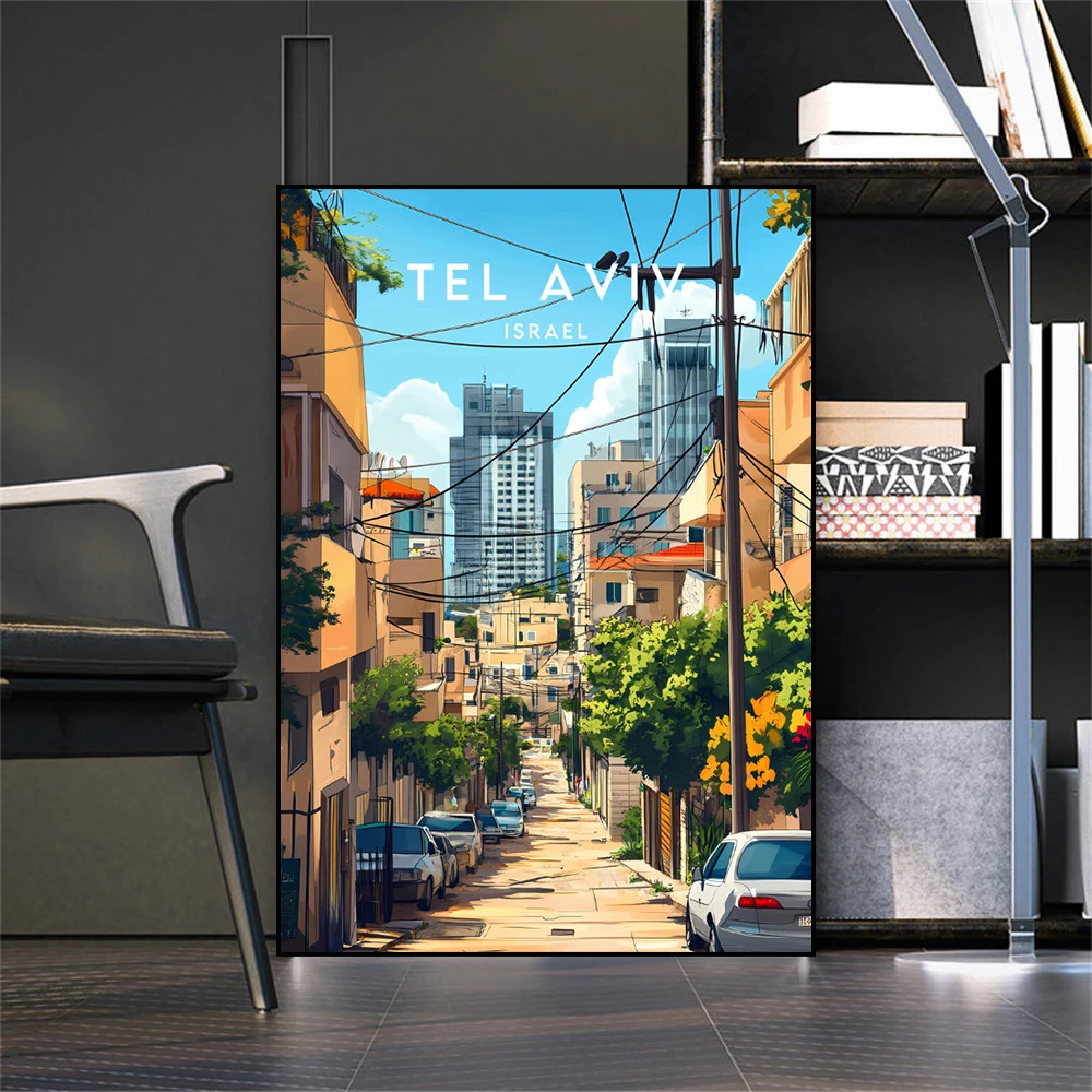 Home Decor Dubai - Tel Aviv Travel Print Israel Landscape