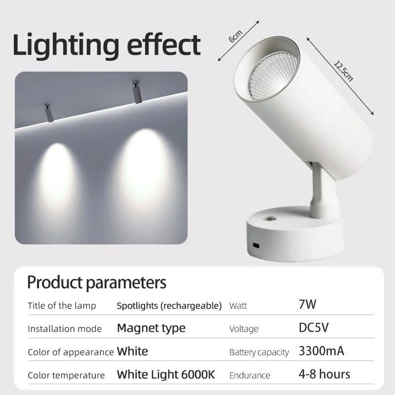 Dimmable Magnetic Base USB Rechargeable LED Cordless Wall Light with Touch Switch Magnet  Bedside Lamp for Reading Sunset lights image 4
