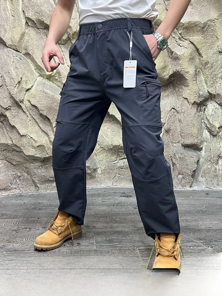

Outdoor Men's Straight Leg Casual Pants Windproof Waterproof Tee Dimensional Cutting ape Urban Outdoor Sle Nylon Spandex