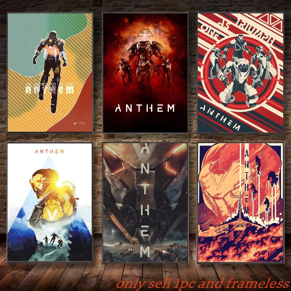 Javelins ARPG Game ANTHEM Poster Self-adhesive Painting with prints Home bedroom living room decoration