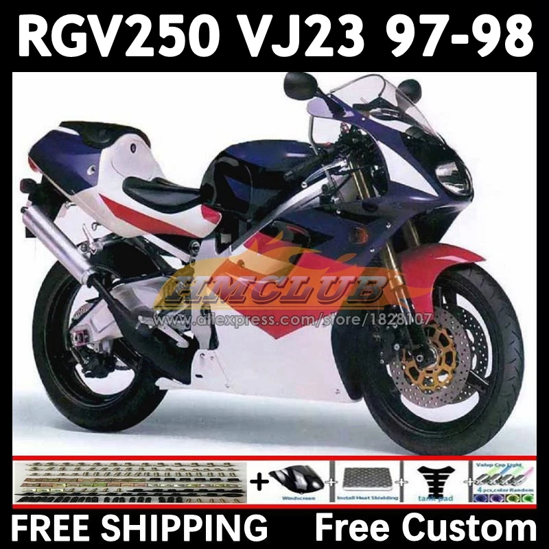 Body Kit For SUZUKI RGV250 SAPC VJ23 97 98 20No.37 RGVT250 VJ 23 RGV-250 RGVT RGV 250 CC 1997 1998 Full Fairing Stock color Set