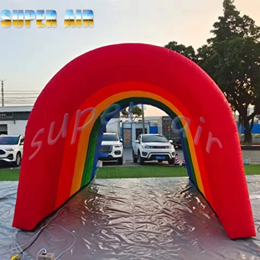 Hot sale outdoor colorful inflatable tunnel tent huge inflatable rainbow tent for event advertising