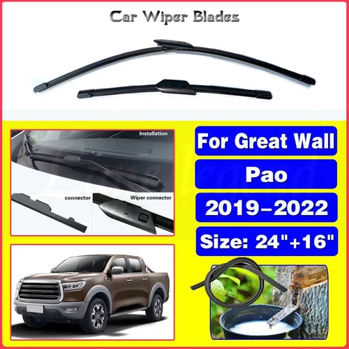 Imagen 1 del producto Escobillas de limpiaparabrisas de coche para GWM Poer Great Wall Pao P Series Cannon Ute Ruman y Sucan 2019 2020 2021 2022, accesorios para parabrisas de coche