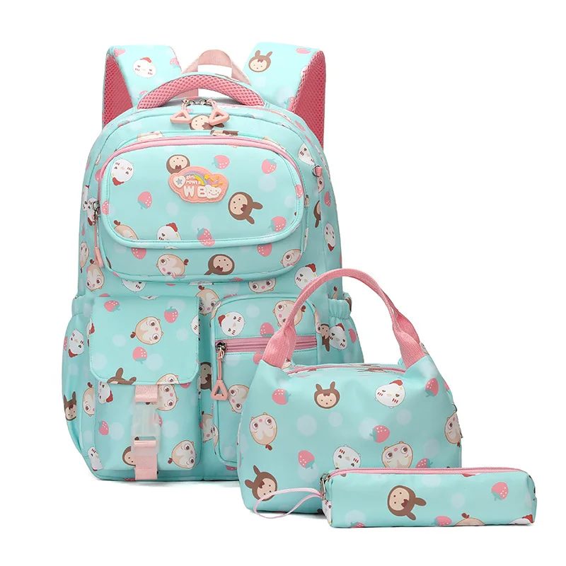 Imagem -02 - Cartoon Impresso Mochila Escolar para Adolescentes Peças Conjunto Impermeável Nylon Crianças Mochilas Crianças Mochilas Mochilas Escolares Mochila 2023