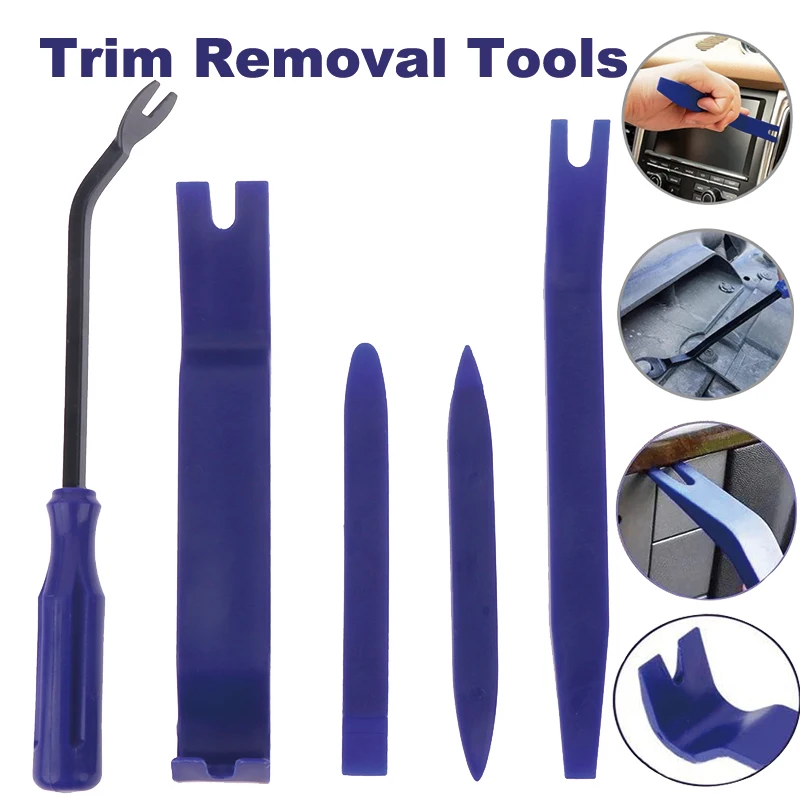 

Trim Removal Tool Set for Dashboard Radio Panel Door Clips Non-Scratch Plastic Pry Bar Kit Handheld Car Repair Tool