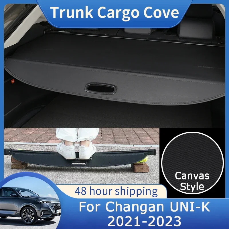 For Changan UNI-K UNIK 2021 2020 2023 Rear Trunk Cargo Cover Trim Retractable Shield Shade Curtain Blinds Waterproof Accessories