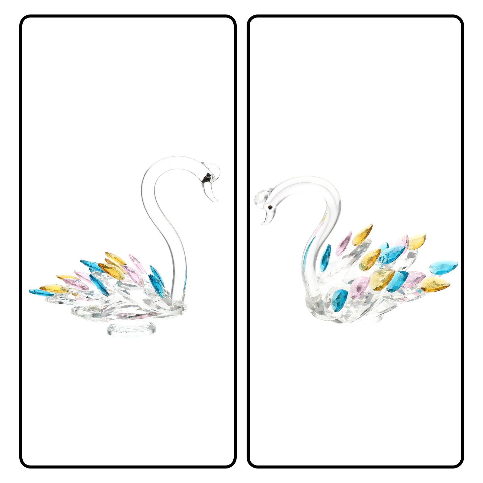 

Home Decor Figurine Ornament Figurines for Living Room Transparent Desktop Swan Decoration Shaped Ornaments