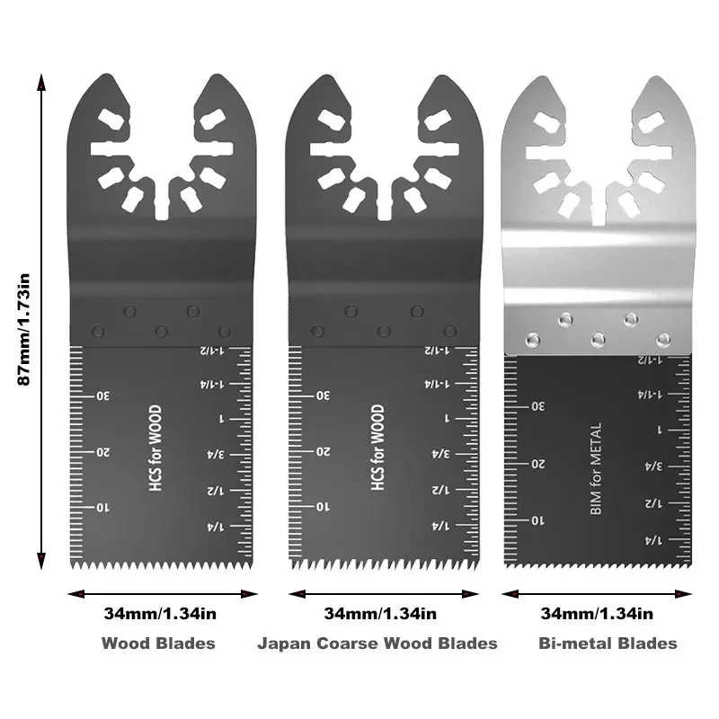 다기능 진동 블레이드 바이메탈 정밀 톱 도구, 디월트 리노베이터 절단 액세서리용, 100-10 개