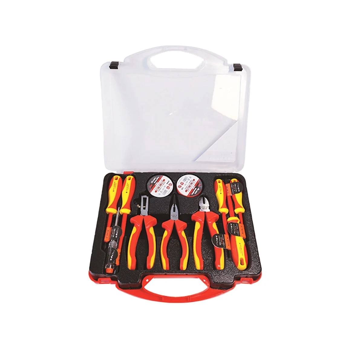 SFREYA S673-11 11Pcs Insulated Electrician Tool Kit, Includes Screwdrivers,Pliers,Voltage Tester,Insulated Tape, for Electrician