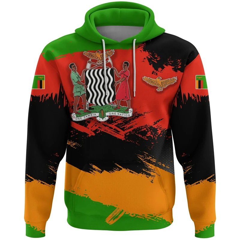 

Zambia Flag Map 3D Print Hoodies For Men Clothes Africa Boy Tracksuit Coat Of Arms Graphic Sweatshirts National Emblem Male Top