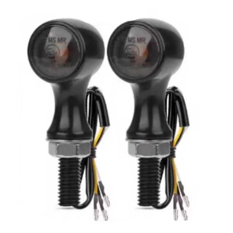 A65P-2Pcs Motorcycle 12V Turn Signal Light 3Pin Indicator Light Taillight Lamp Brake Lamp Daul Color Yellow White Light