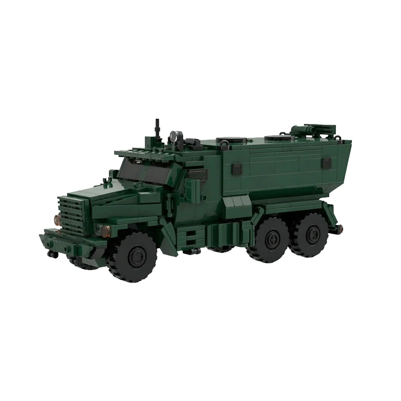 QWERT Mine‑Resistant Armored Vehicle Model MOC Building Bricks War Equipment Modular Technology Gifts Holiday Assemble Toys Suit