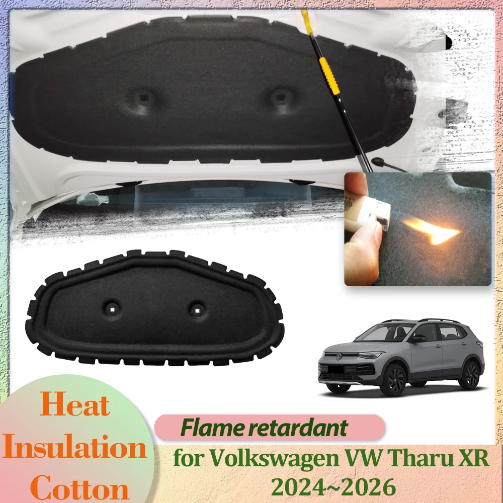 Car Hood Engine Cover for Volkswagen VW Tharu XR 2024~2026 Insulation Liner Cotton Soundproof Pad Thermal Heat Mat Accessories