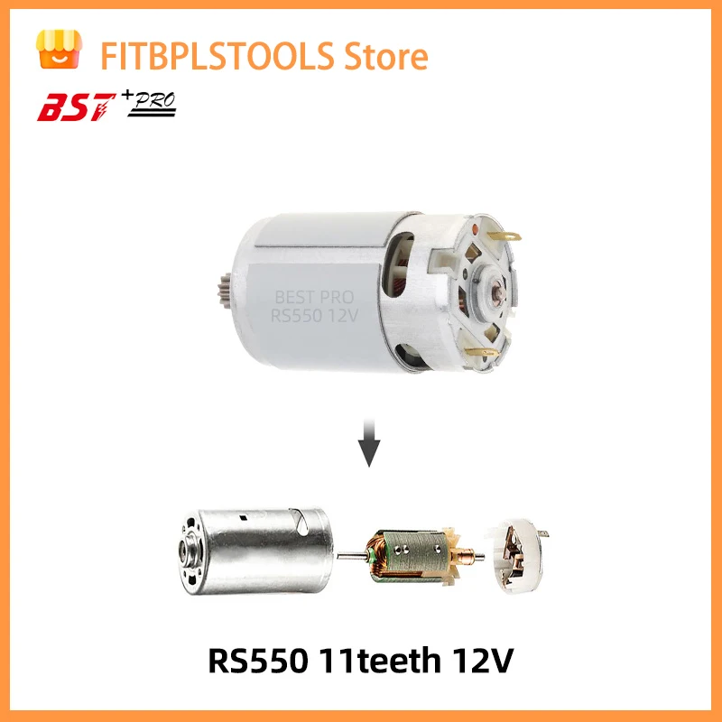 

RS550 Электрический двигатель 550 с 11 зубьями для аккумуляторной дрели Bosch Makita Hitachi