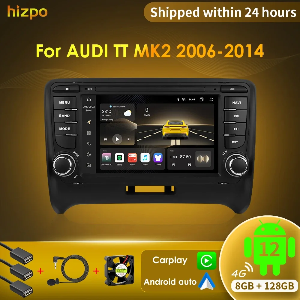 

Choice for Audi TT MK2 8J 2006-2014 Autoradio 7" GPS Navi Android 8-Core 8+128G Stereo Car Radio Player Audio RDS Carplay DSP