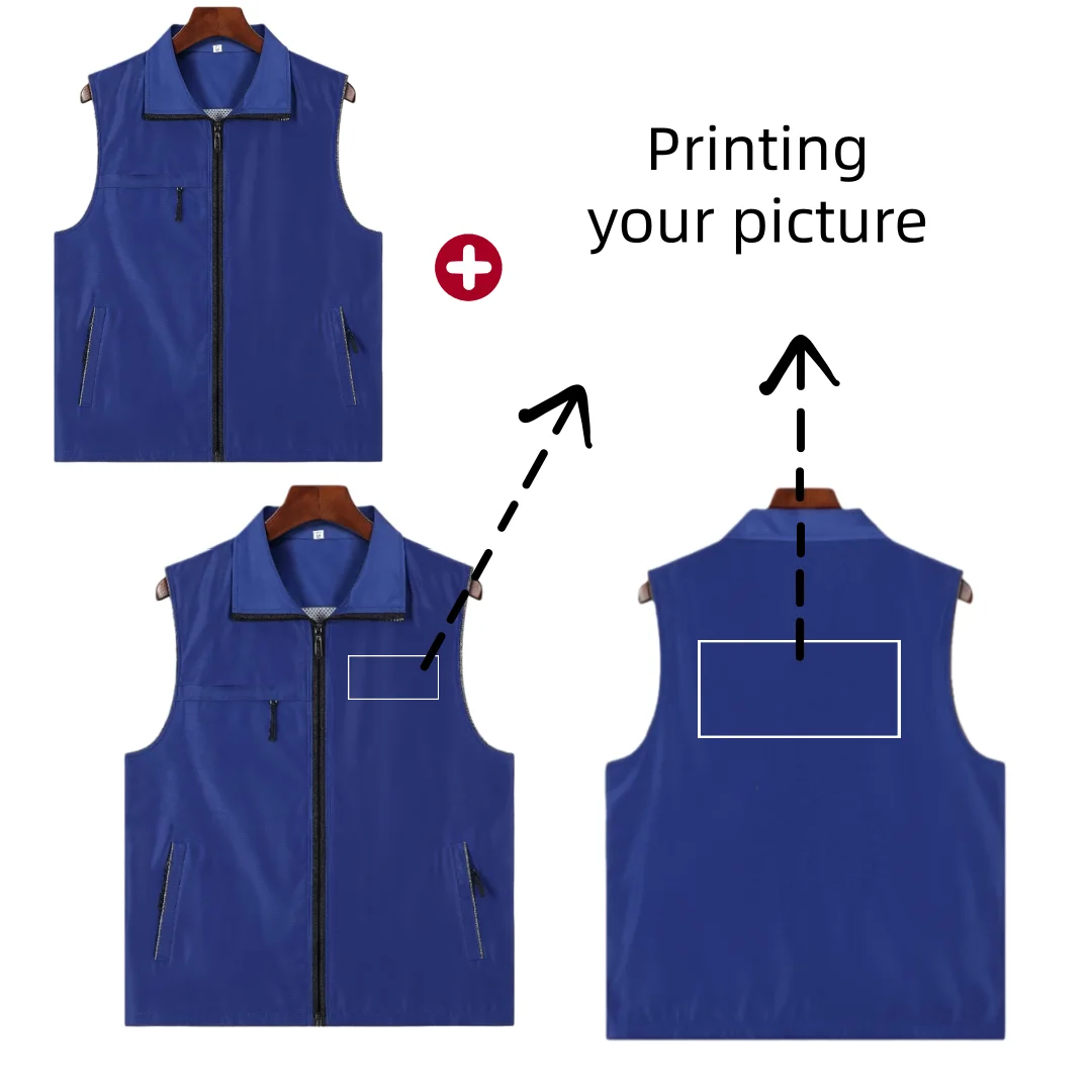 2026 New Custom logo Design Vests Print Logo Men Woman Work Vest Workwear Uniform Outwear Volunteer Advertising Jacket Vest