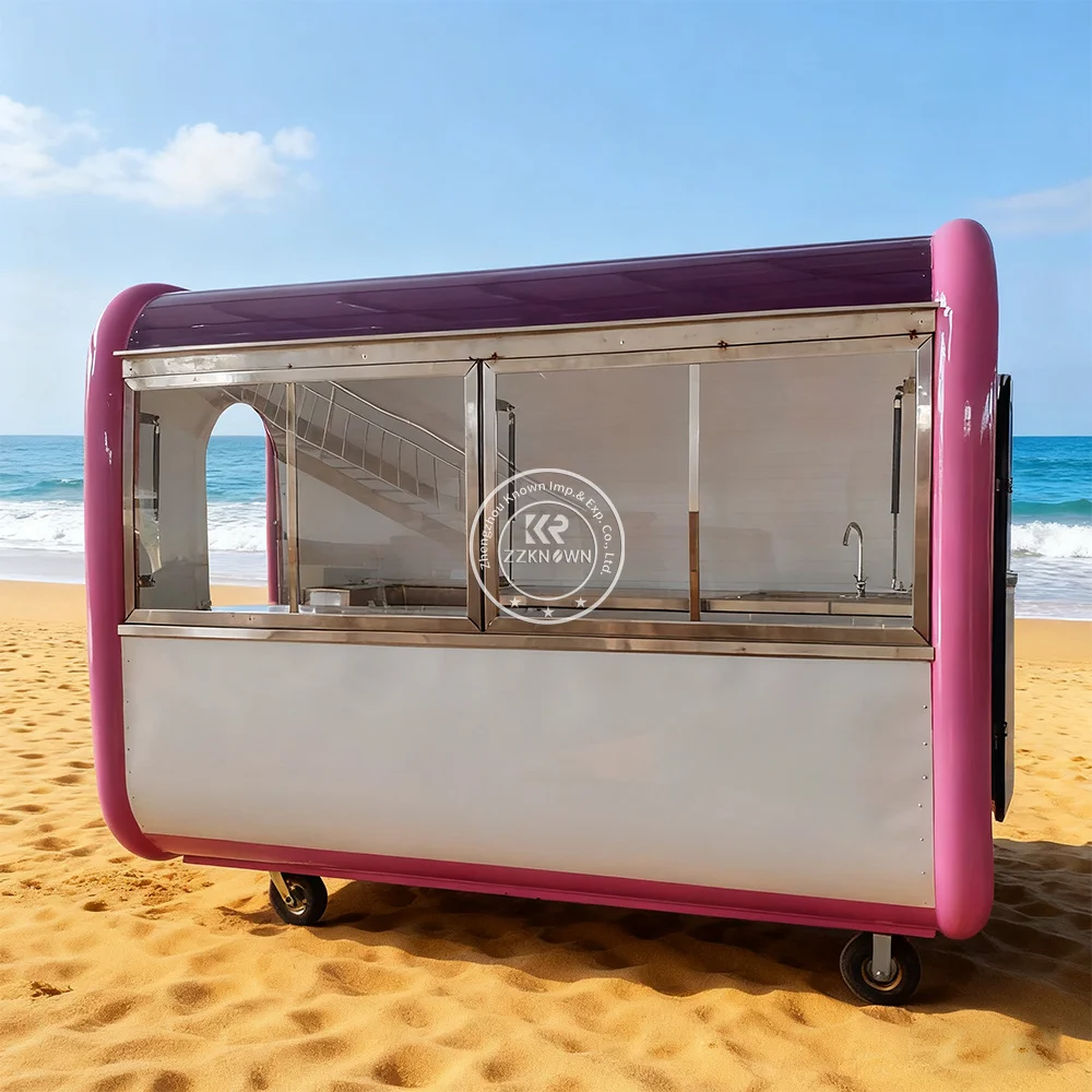 

Portable Outdoor Food Truck Trailer,Mobile Food Truck with Kitchen Equipment for Pizza,Hot Dog and Coffee