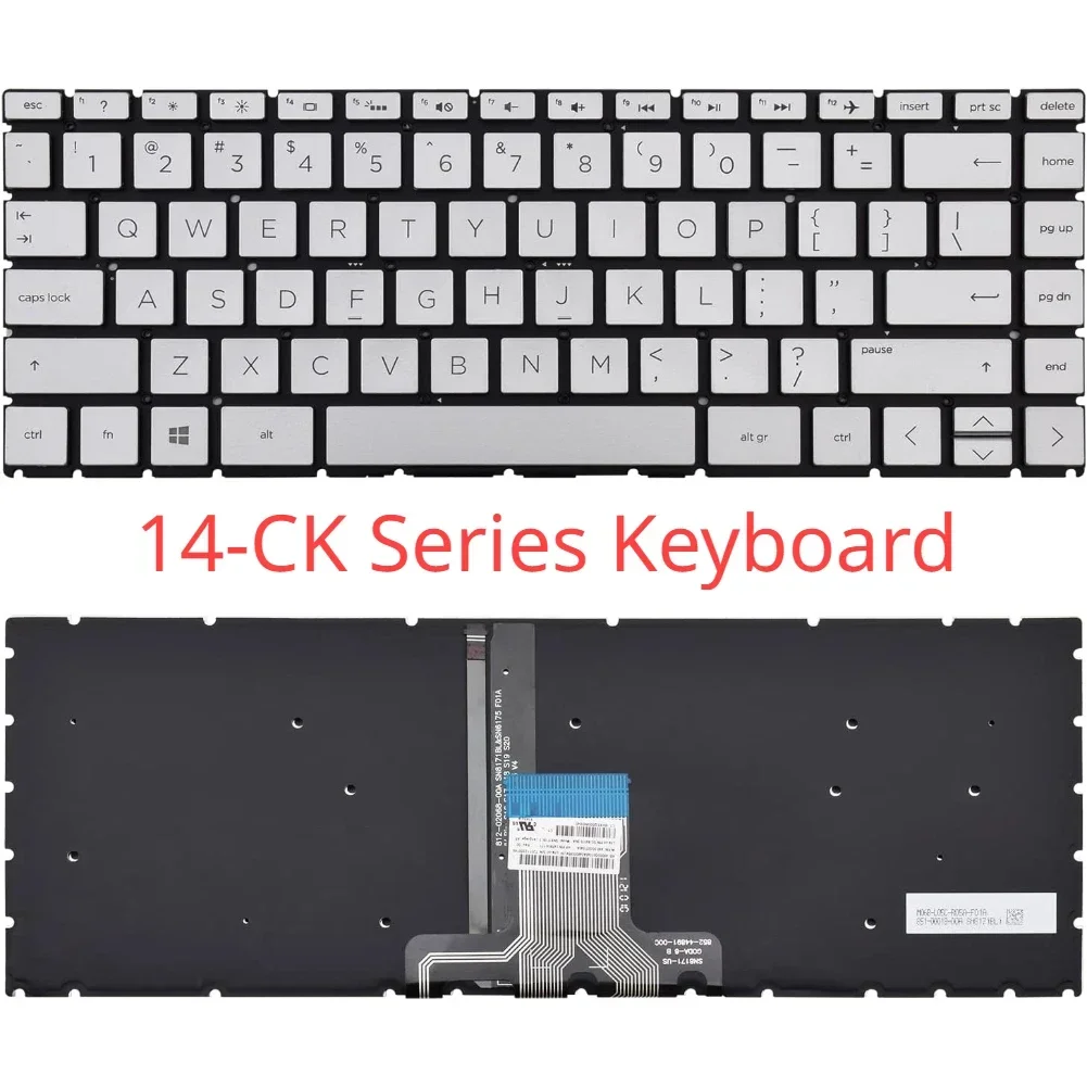 Teclado de substituição para HP, 14-CK, 14-CD, 14-CM, 14-DG, 14-DQ, 14s-DQ, 240 G7, 245 G7, 246 G7, Pavilhão X360, 14-CD, 14-DH, 14-CE Series