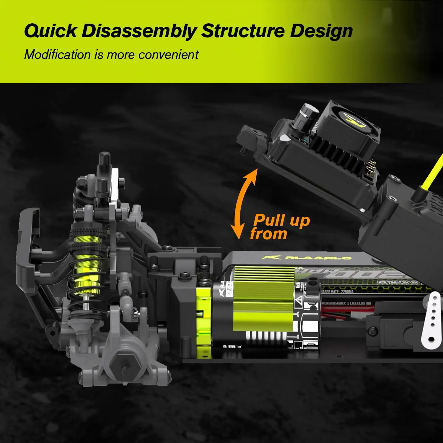 114 Brushls Fas Mobil RC untuk Dewasa, Kecepatan Maksimum 60+ PH RC ru, Mobil Kontrol Jarak Jauh Semua Medan Hobi Off-Road Reoe