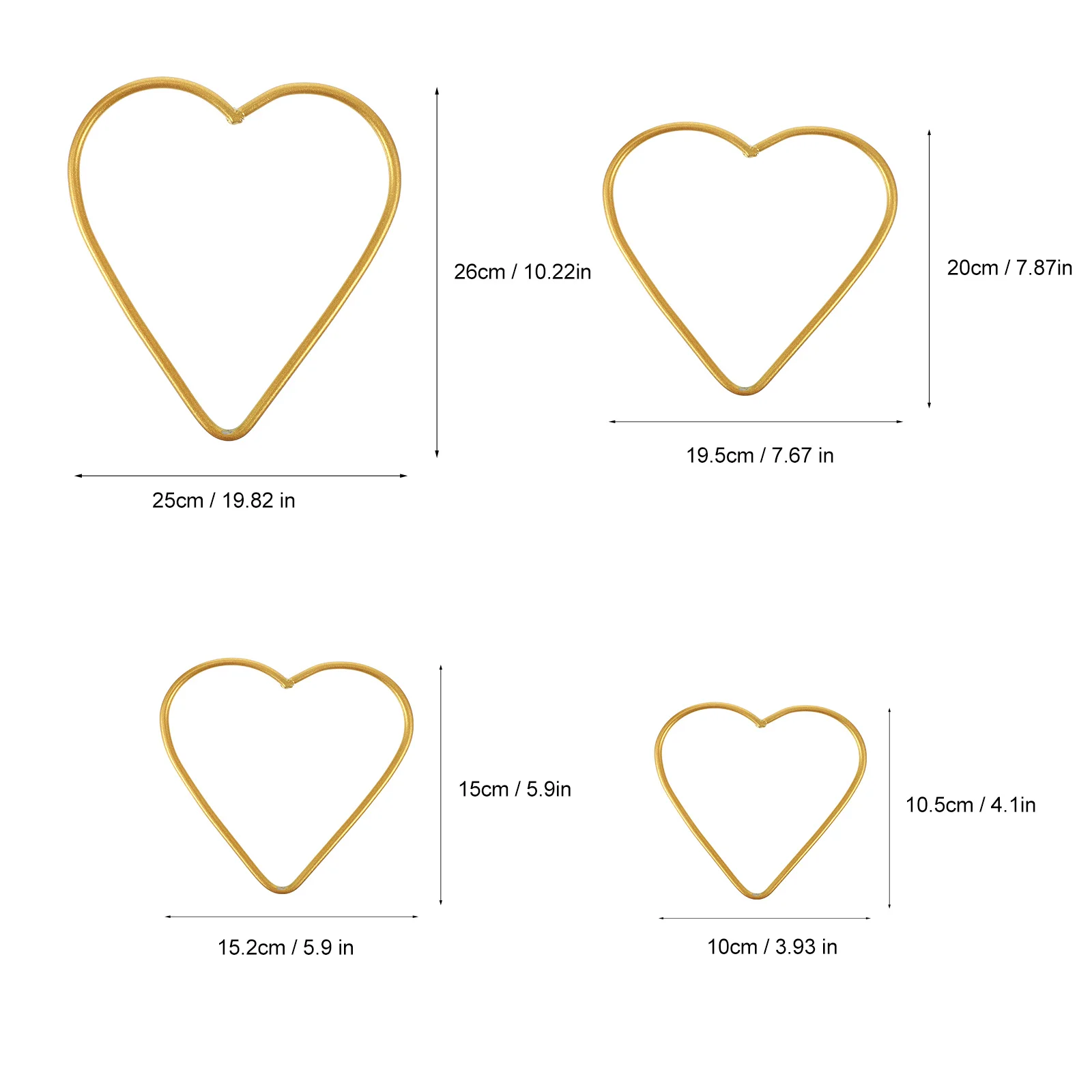 12 قطعة من حلقات الحديد المعدنية على شكل قلب، حلقة زخرفية أنيقة مثالية لمشاريع صائد الأحلام بنفسك، حلقة على شكل قلب #2