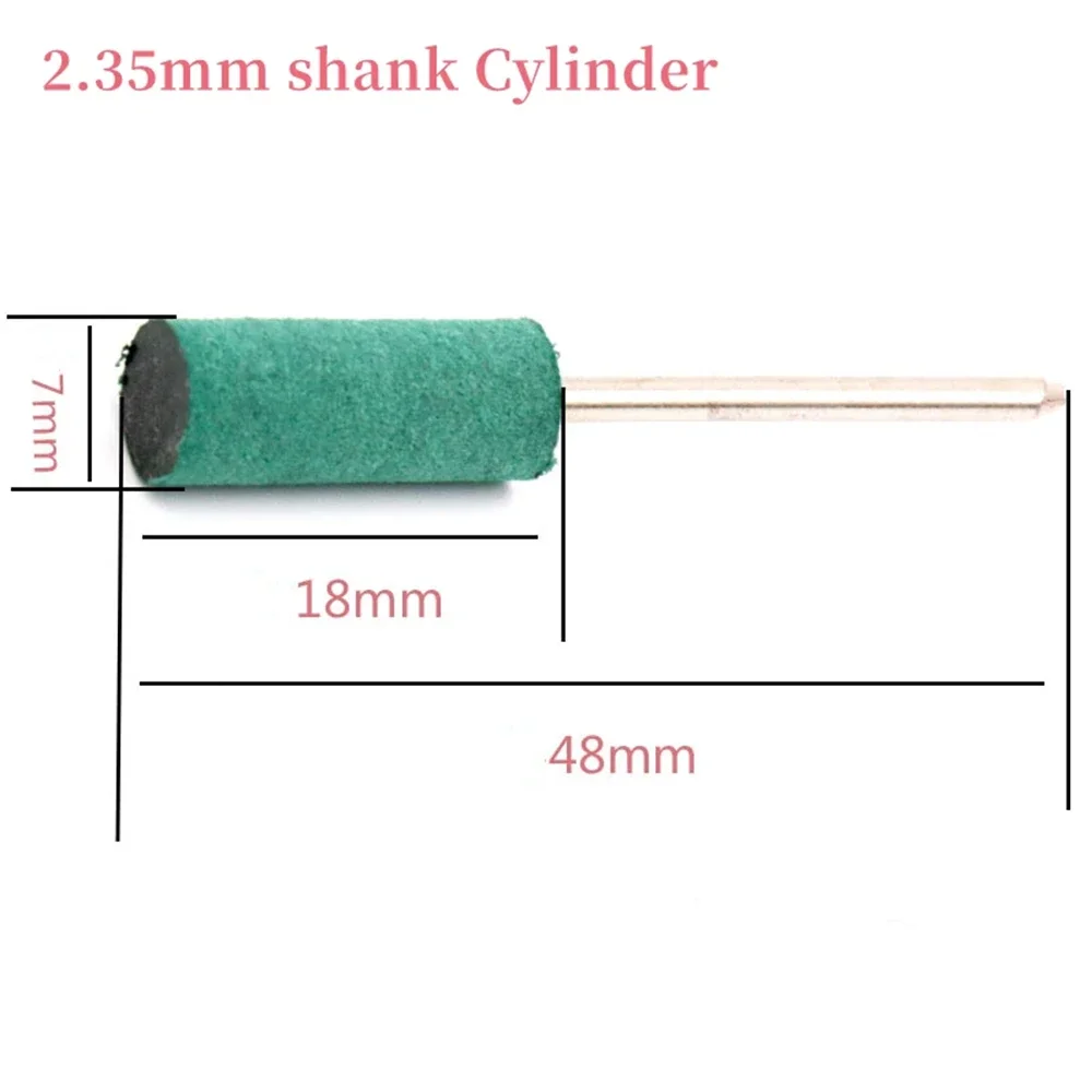 2.35mm Rubber Grinding Head Shank Mould Surface Polishing Jade Polishing Grinding Head Electric Rotary Tool
