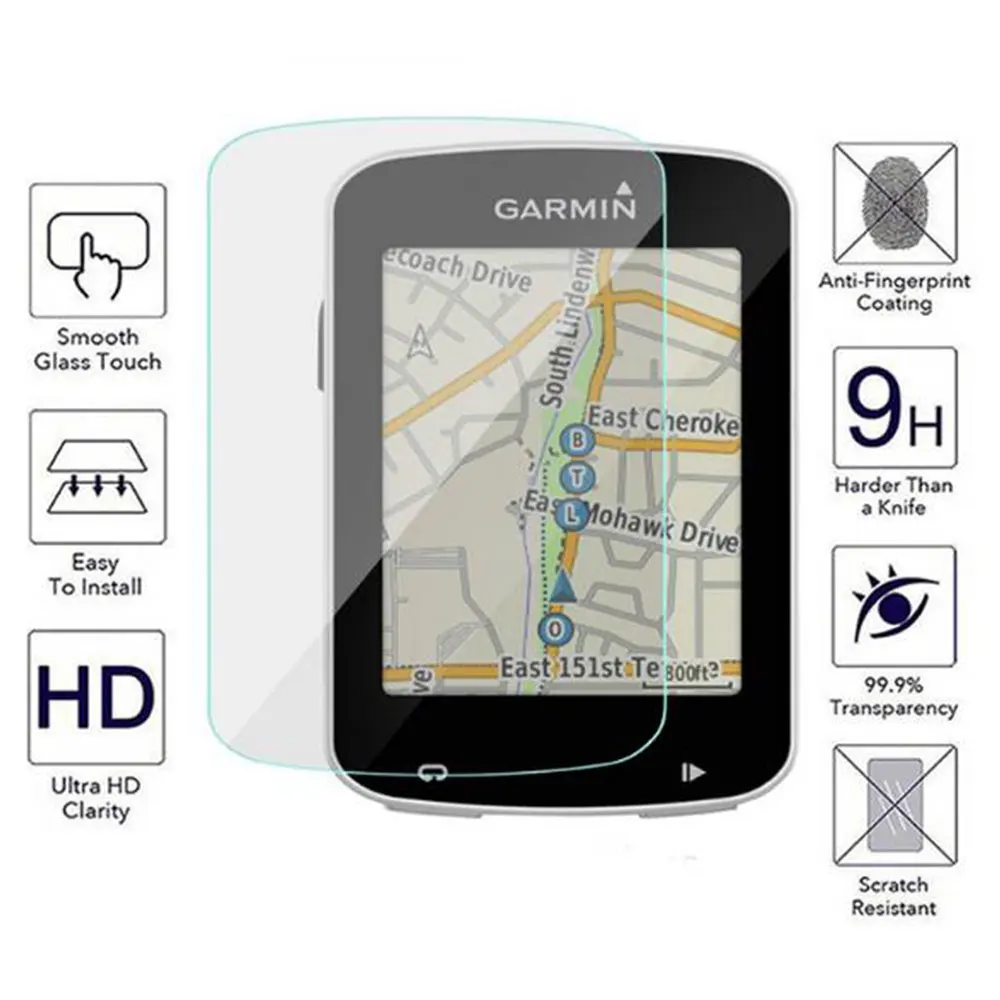 Funda protectora para Garmin Edge 820 GPS + película de vidrio templado, película protectora para pantalla de ordenador de bicicleta y cubierta suave de silicona