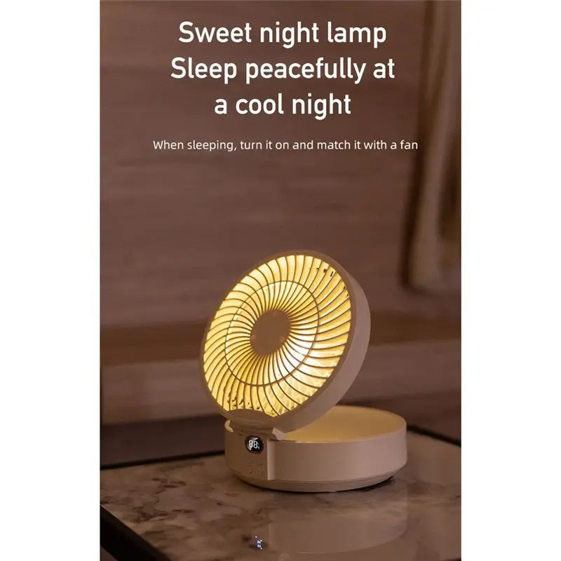 

[ABJZ] Desktop Lamp Fan Foldable Retractable Small Fan Mini Portable Charging USB Home Low Noise Wall Hanging Electric Fan-A