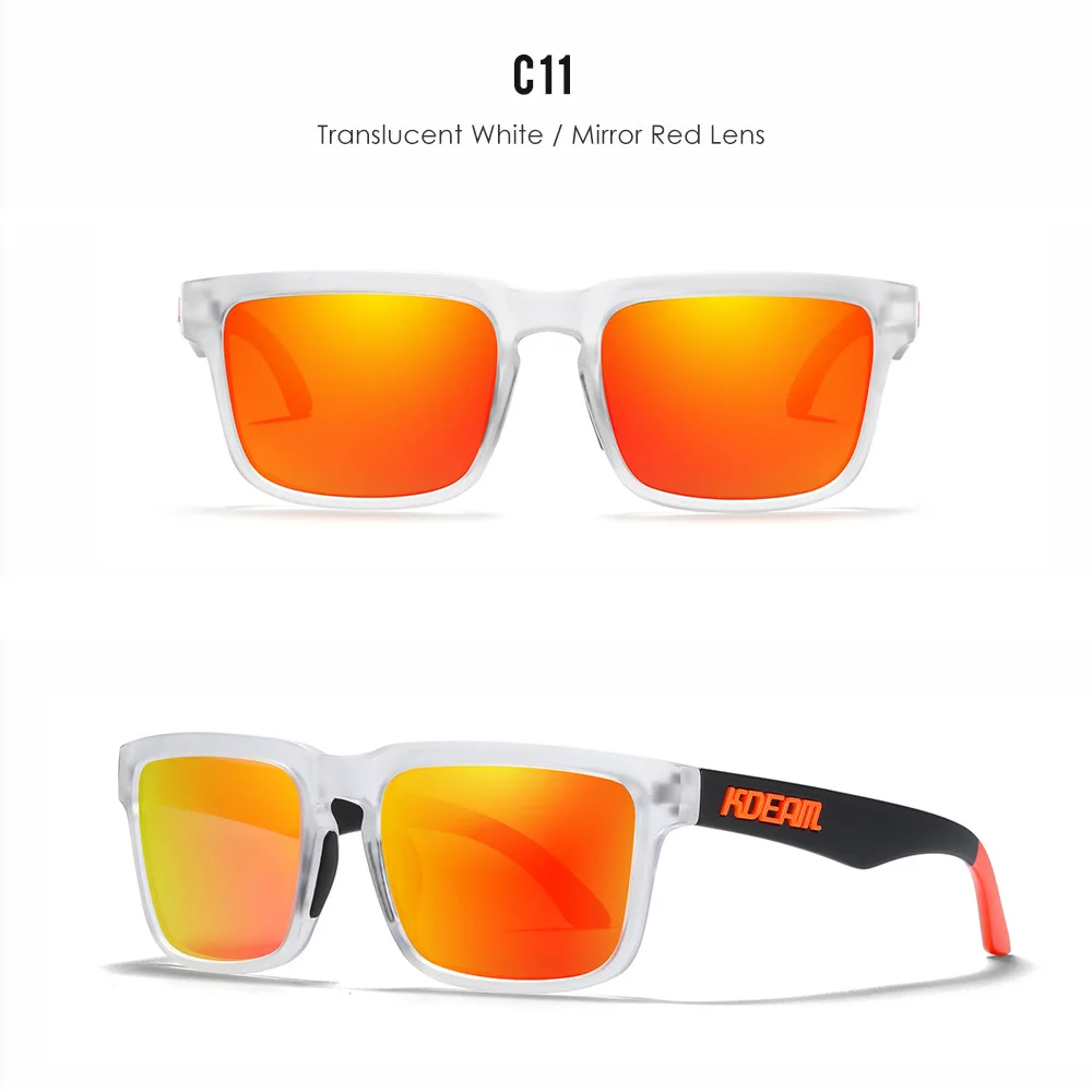 2026 Kdeam Hochwertige Polarisierte Sonnenbrille für Herren und Damen, Modische Unisex-Marke, Trendige Outdoor-Brille für Paare mit Roten Gläsern