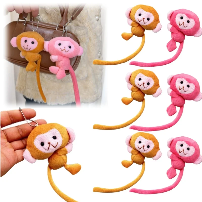1-40 Uds. Lindo Animal pequeño mono muñeco de juguete de peluche mono de cola larga colgante llavero mochila colgantes decoración regalos