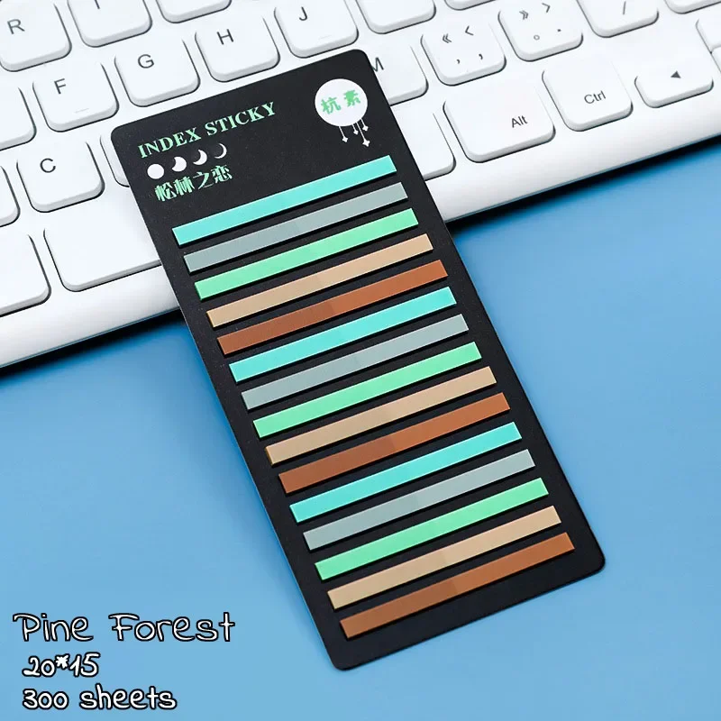 300Sheets Transparent Index Tabs Memo Pad Rainbow Color Sticky Notes Paper Stationery Notepad Bookmark School Office Supplies