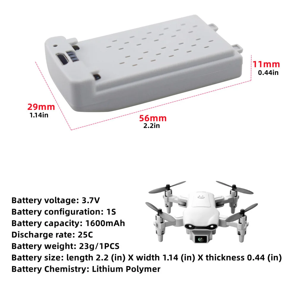 3.7V 1600mAh Lithium Battery For 4DRC V9 4D-V9 Mini Folding HD Aerial Photography RC Drone Spare Parts