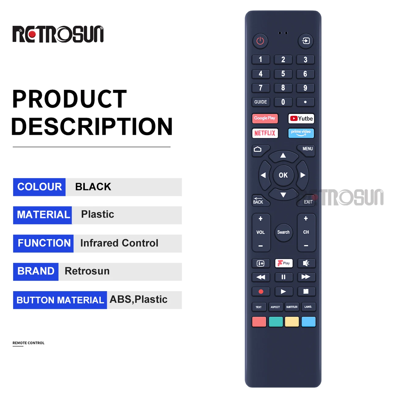 RM-C3250 TV Remote Control Replaced Fit For JVC Remoto Polaroid/JVC/Logik/Hitachi Smart 4k HDTV Android TV
