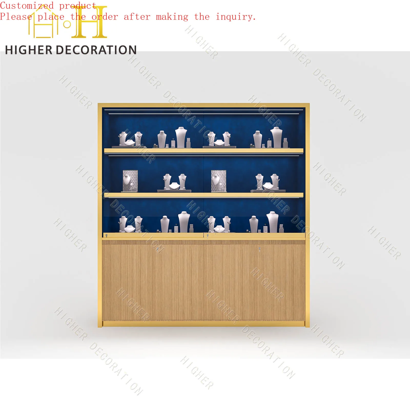 

Custom.Modern Jewellery Cabinet for Jewelry Store with LED Lighting with Storage for Jewelry showcase Display