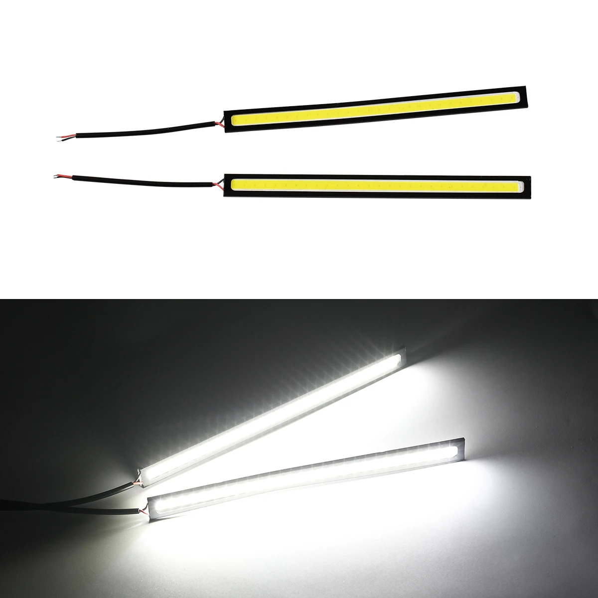 2PCS 17CM Universal 12V DRL LED COB Daytime Running Lights for Car Truck SUV White Blue Pink Car Styling Bar Lamp