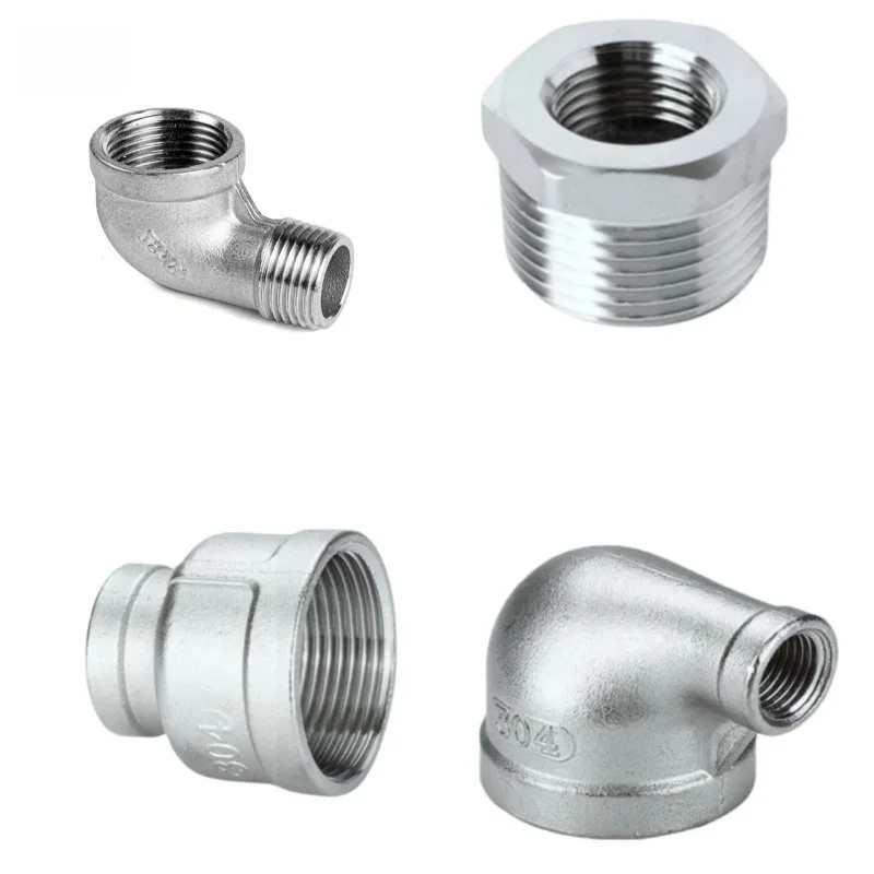 1/8''-2'' BSP Thread Pipe Fittings 304 Stainless Steel Elbow 45/90 Degree Tee/Four-Way Plumbing Fittings