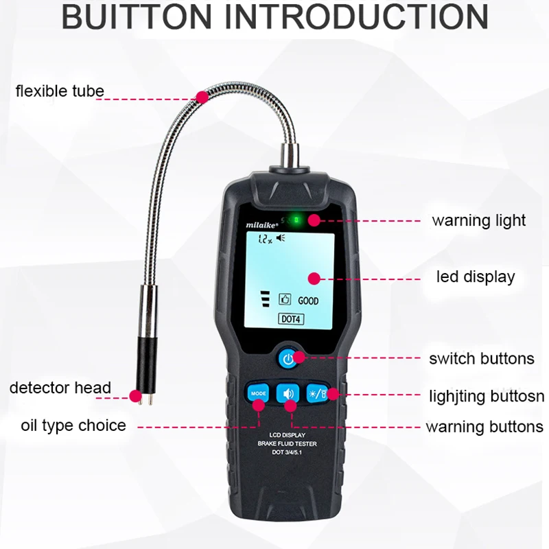 Digital Car Brake Oil Testing Tool Engine Oil Tester Auto Oil Quality Detector Gas Analyzer Brake Fluid Tester Inject Checker