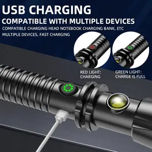 الذئب الأسنان مصباح رود ضوء قوي في الهواء الطلق شحن سوبر مشرق متعدد الوظائف قابل للسحب سيارة الدفاع الذاتي نافذة دورية أعلى 6 مبيعات عصا دفاع عن النفس قابلة للسحب - No1