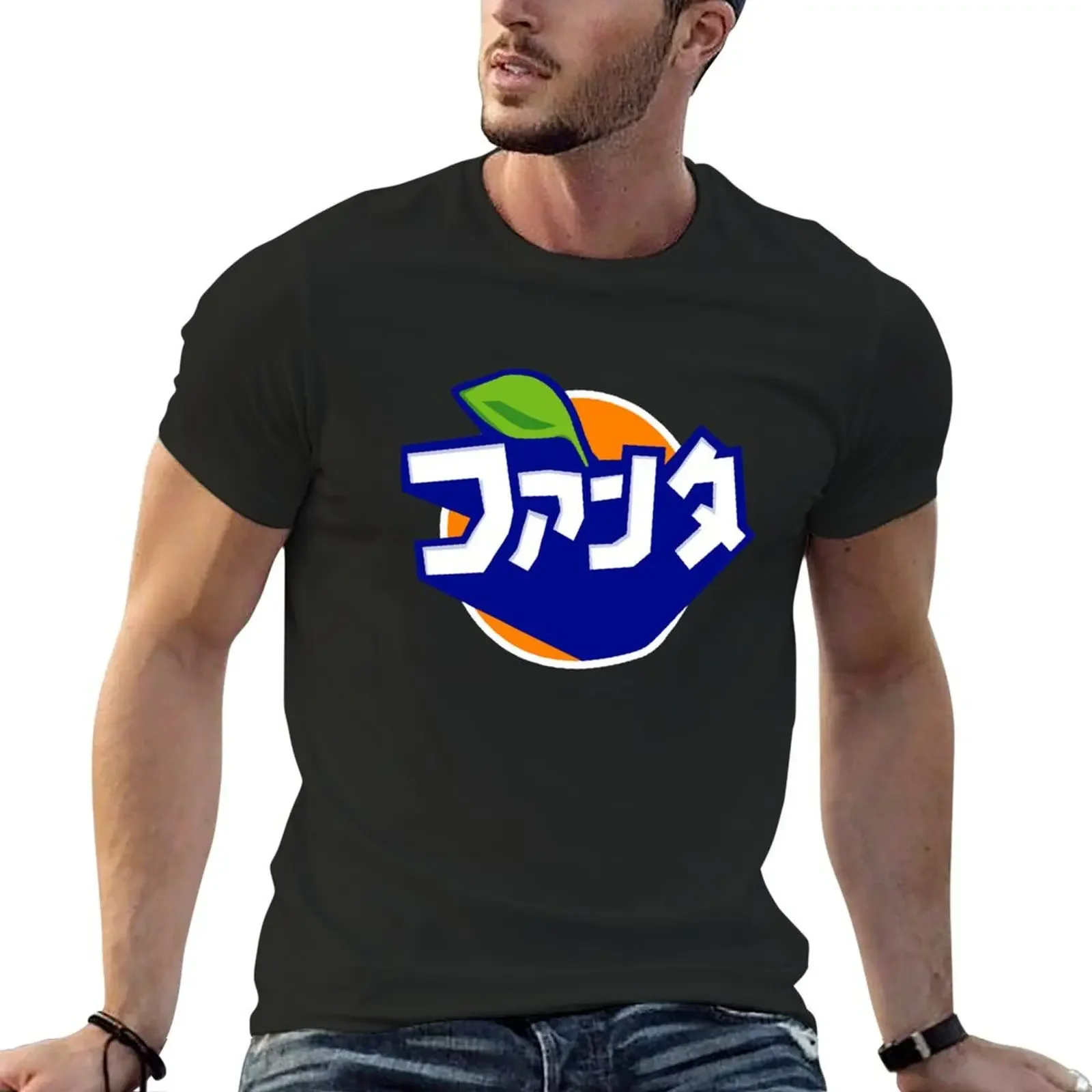 

Japanese Fanta logo T-Shirt quick drying customs mens plain t shirts