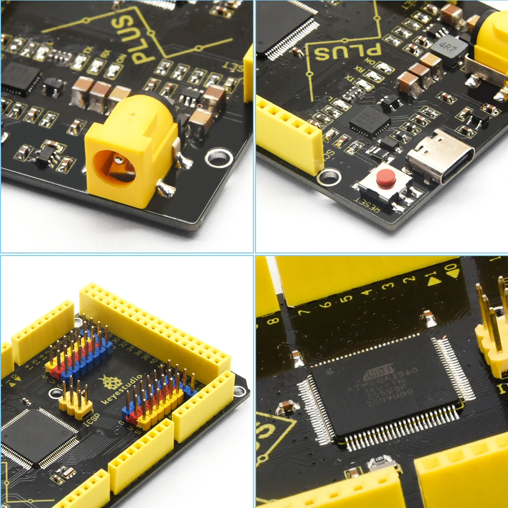 Imagem -06 - Keyestudio-placa Controladora para Crianças 2560 Plus Atmega256016au Cp2102 Usb para Chip Ttl Compatível com Arduino Mega 2560 Rev3