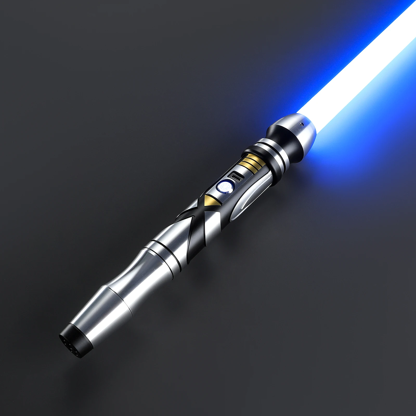 

DamienSaber Lightsaber Metal Hilt Heavy Dueling Light Saber Infinite Color Changing with 34 Sound Fonts Sensitive Smooth Swing