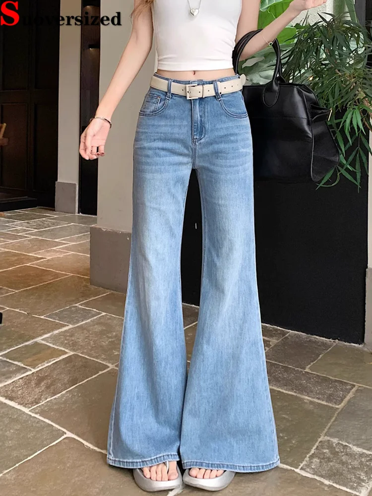 

Винтажные широкие расклешенные джинсы с высокой талией, потертые женские повседневные мешковатые джинсовые брюки, свободная прямая уличная одежда в стиле ретро Vaqueros