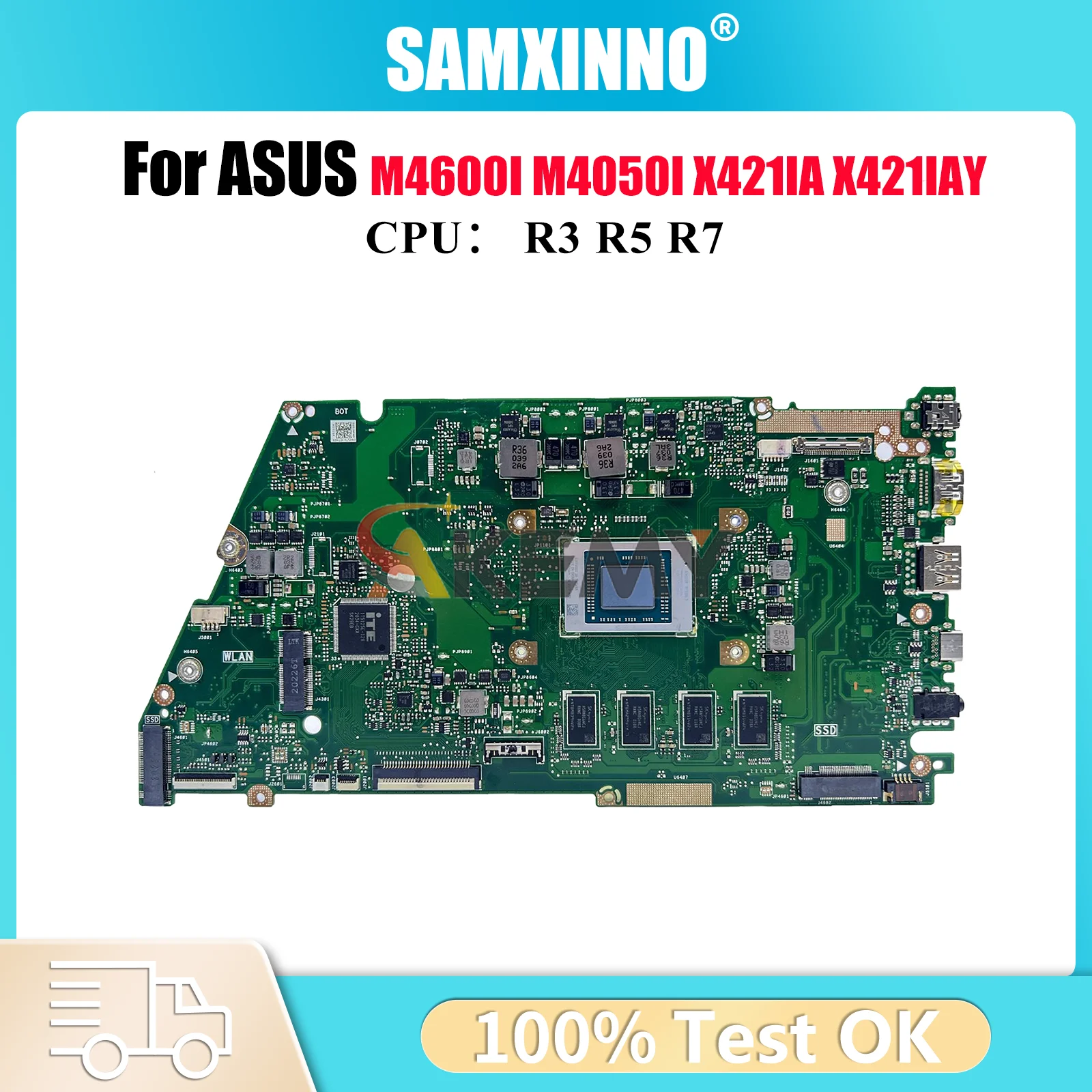 

X421IA Материнская плата для ноутбука ASUS VivoBook X421IAY X421I R421I X421IA M4600I M4050I Материнская плата с процессором R3 R5 R7 100% тест ОК