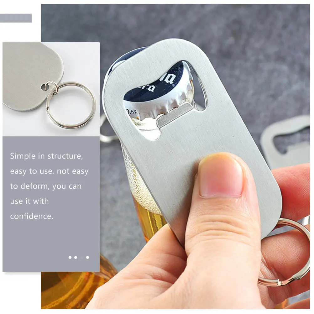 

2Pcs Stainless Steel Keychain Bottle Opener Can Opener for Beer Soda Beverage Caps Bar Kitchen Restaurant Outdoor Travel