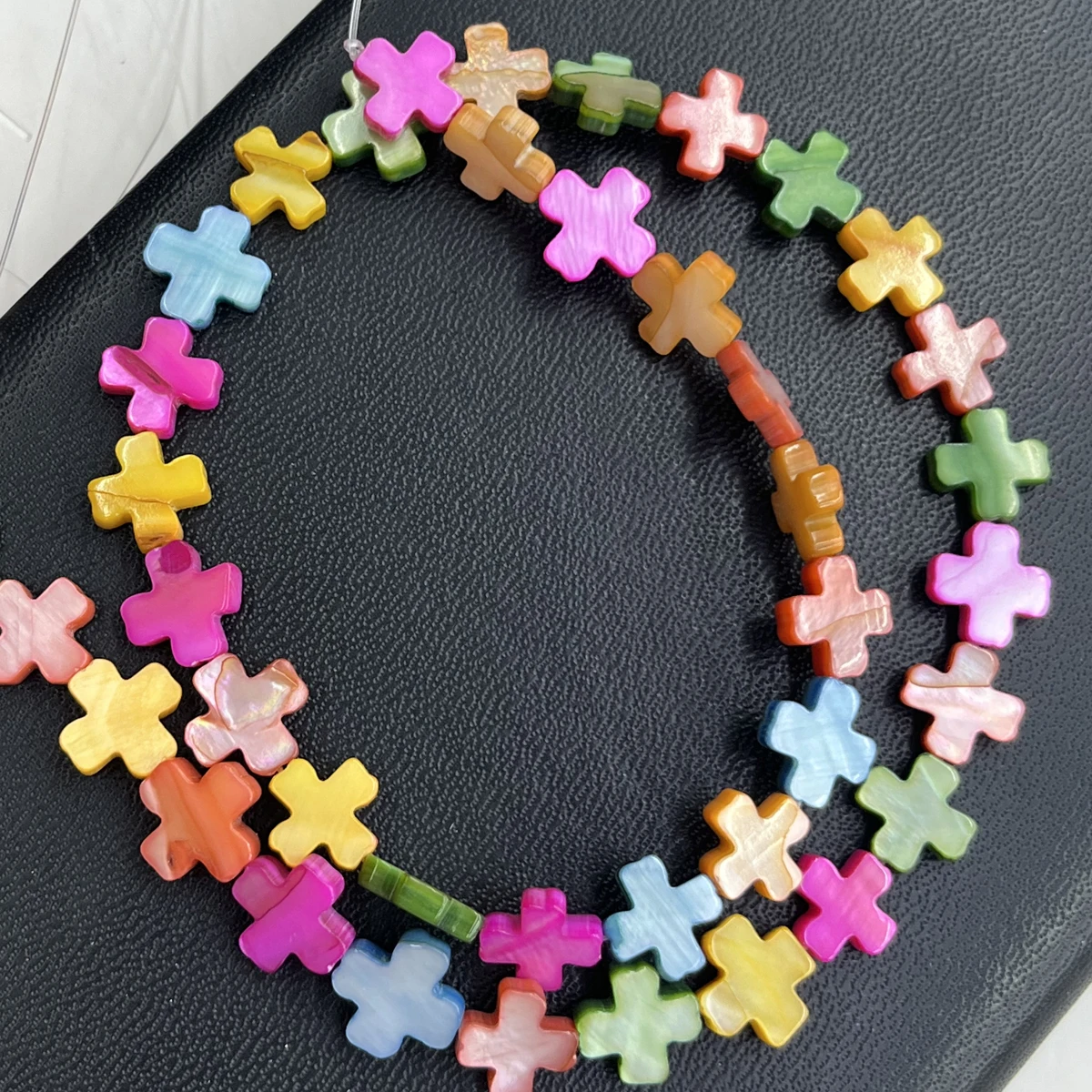 

10x10mm Natural Freshwater Colored Shell Cross Beads Jewelry Making DIY Necklace Bracelet Earrings Accessory Wedding Women Gift