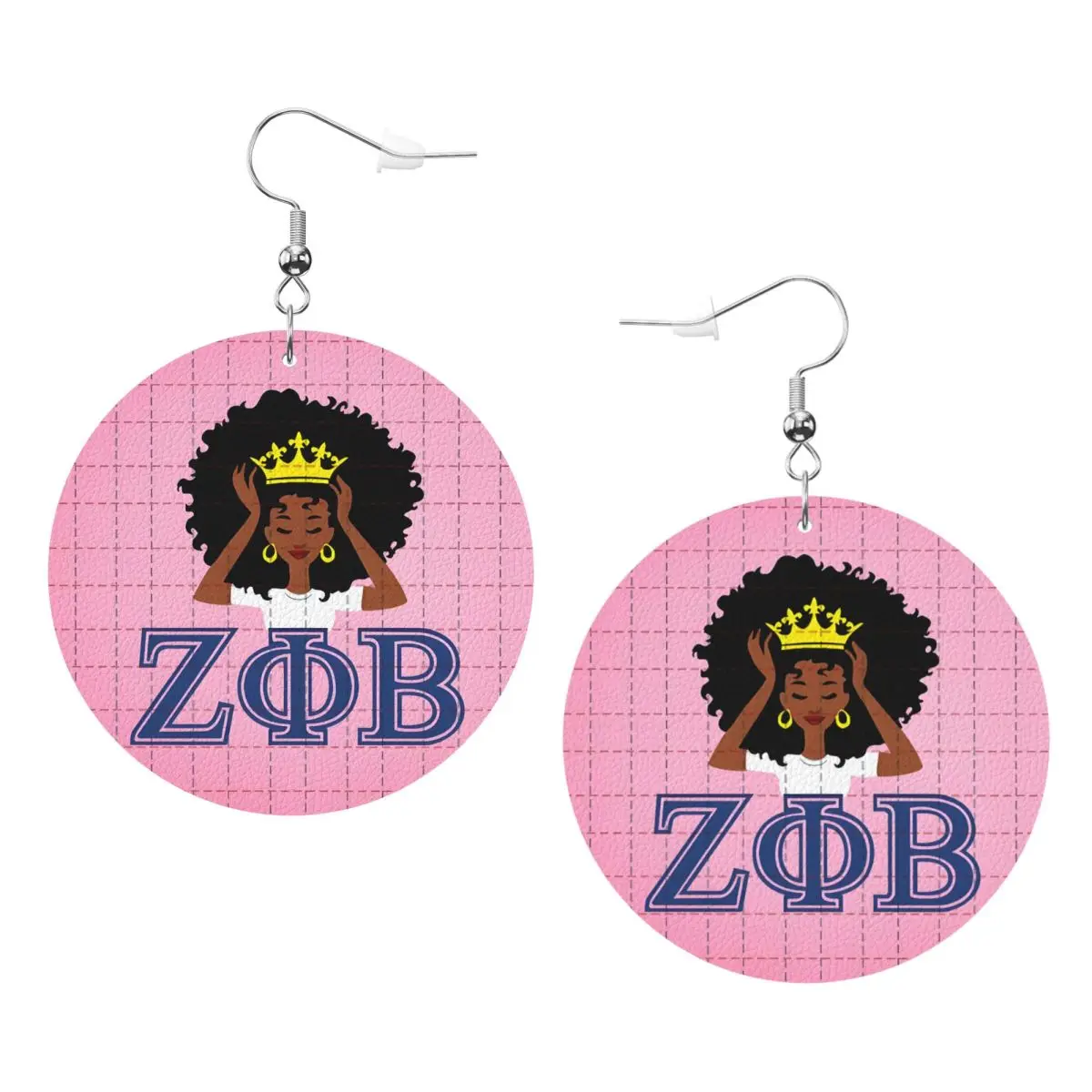 

Custom Drop Dangle Earrings Zeta Phi Beta ZOB Leather Teardrop Earrings PVC Leather for Gifts Dainty Jewelry