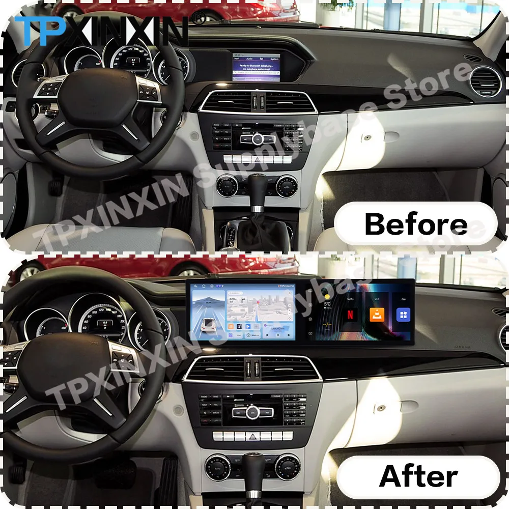 

Автомобильный радиоприемник стереоприемник Android Auto для Benz C-Class 2011 ~ 2014 GPS-навигация AI голосовой экран мультисистемный плеер головное устройство