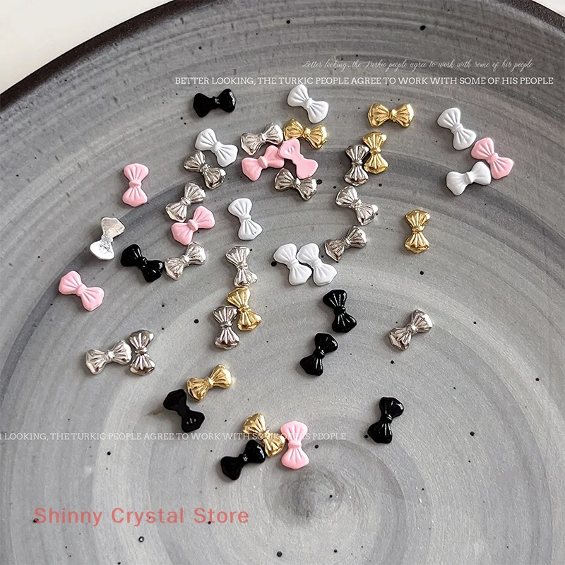 

5pcs 3D Bows Tie Nail Art Charms Luxury 3D Alloy Bowknot Rhinestones Nail Decorations Accessories