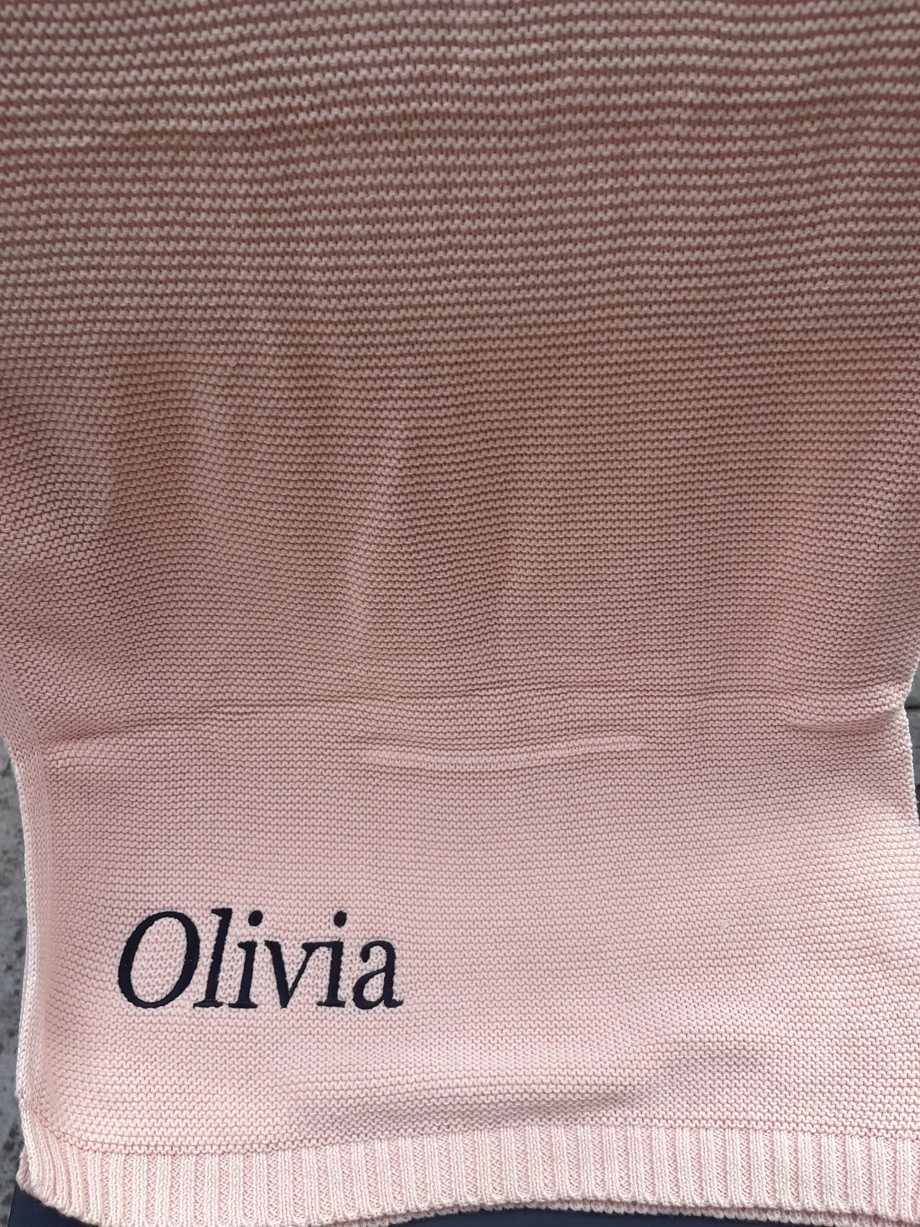 Embroidered Name Baby Blanket Baby Shower Stroller Blanket Newborn Baby Gift Personalized Soft Breathable Cotton Knitted Blanket